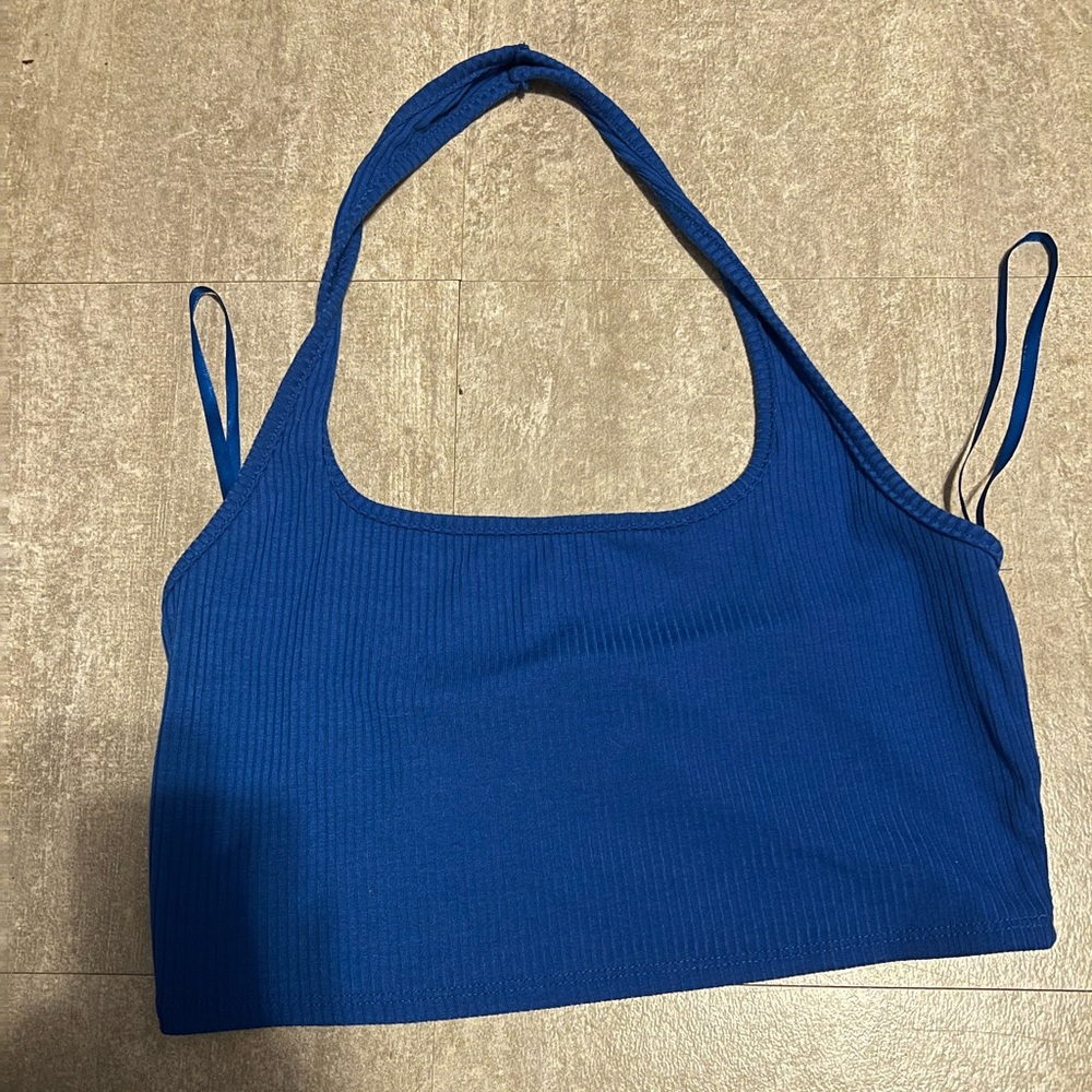 Large Blue Halter Top